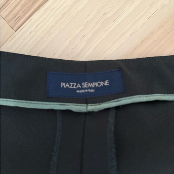 PIAZZA SEMPIONE Side Zip Virgin Wool Blend  Cropped Pants Size 12 Dark Moss - Picture 11 of 12